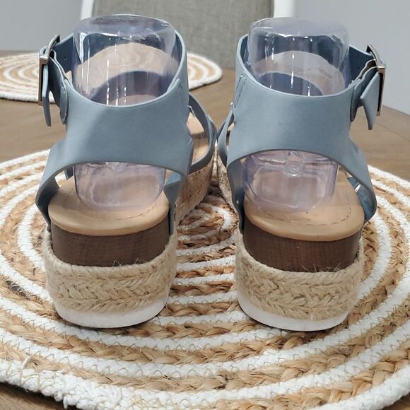 Soda VALETT Open Toe, Casual Ankle Strap Sandals,,Women’s Size 8, Blue - Picture 5 of 7